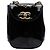 Chanel Nero CC in Pelle Verniciata Borsa a Tracolla