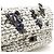 Timeless Borsa a spalla Chanel 2.55 in tweed con doppio flap e catena Nero Bianco - vista 7