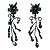 Orecchini a clip Philippe Ferrandis Metallo Nero Swarovski Perle Metallico