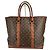 Grande borsa shopper in pelle marrone Louis Vuitton