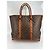 Grande borsa shopper in pelle marrone Louis Vuitton - vista 2