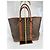 Grande borsa shopper in pelle marrone Louis Vuitton - vista 4