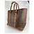 Grande borsa shopper in pelle marrone Louis Vuitton - vista 6