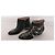 Chloé Susanna Botas de Tobillo Negro Plata Cuero Metálico - vista 3