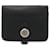 Hermès Hermes Dogon Compact Coin Case Card Holder Cuir Veau façon poulain Noir