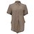Theory Camicia con bottoni e nodo frontale in lino marrone Rosso