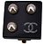 Timeless Chanel Orecchini a clip piccoli quadrati neri vintage Nero - vista 3