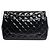 Chanel Borsa Classic Double Flap in pelle verniciata nera 2013 jumbo Nero - vista 3