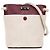 Borsa a secchiello Chloé Key beige e rosso scuro in pelle e lino Bordò