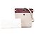 Borsa a secchiello Chloé Key beige e rosso scuro in pelle e lino Bordò - vista 9