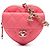 Chanel Mini CC em Couro de Corde Rosa em Forma de Coração Amoroso