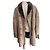 Autre Marque Lammfellmantel Taupe mit Lederbesatz