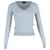 Theory Strickpullover mit V-Ausschnitt aus hellblauer Wolle  - Ansicht 1