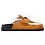 Mules Hermès Go in suede di capra marrone con fodera in shearling Rosso