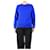 Loro Piana Blauer Pullover mit Kontrastpaspel - Größe UK 12