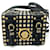 Vintage Schultertasche mit Gingham-Muster Medusa von Versace Schwarz Weiß Gelb  - Ansicht 1