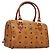 Borsa MCM Visetos in tela e pelle Marrone