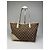 Vintage Gucci Monogram Tote Bag beige und weiß - Ansicht 2