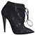 Saint Laurent Stivali in pelle nera con lacci Nero