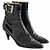 Prada Botas de hebilla de cuero charol negro - vista 3