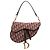 Borsa Saddle in tela obliqua rossa Dior Rosso