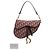 Borsa Saddle in tela obliqua rossa Dior Rosso - vista 11