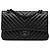 Chanel Black Medium Classic Chevron Lambskin So Black Double Flap Schwarz