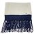 Chanel Fransen Cashmere Strickschal Silber / Grau / Marine 2008