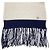 Chanel Fransen Cashmere Strickschal Silber / Grau / Marine 2008 - Ansicht 15