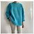 Autre Marque Oversized Pull Blau der Südsee Melange aus Wolle und Baumwolle Größe 36-38-40 Türkis - Ansicht 11