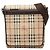 Burberry Nova Check Shadow PVC Leder Schultertasche Braun Beige