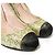 Miu Miu Glitzer-Haarwildleder-Pumps Schwarz Golden - Ansicht 4