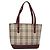 Burberry Nova Check Tote aus Canvas und Leder Beige
