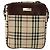 Borsa Messenger con Zip Burberry in Tela e Pelle Nova Check Beige