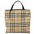 Burberry Nova Check Tote aus Canvas im kleinen Format Beige