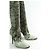 Saint Laurent Botas de terciopelo caqui - vista 3