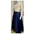 Jenny Packham Abito di alta moda in pizzo crema e satin blu navy Crudo - vista 4