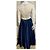 Jenny Packham Abito di alta moda in pizzo crema e satin blu navy Crudo - vista 5