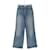 Ganni Jeans anchos de algodón azul