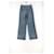 Ganni Jeans anchos de algodón azul - vista 4