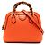 Sac à main en cuir de veau orange mini dollar Bamboo Diana de Gucci
