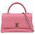 Borsa a Spalla Chanel Coco Handle 29 V-Stitch Rosa