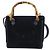 Gucci Vintage Bamboo Handle Suede Blu navy - vista 2