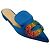 Autre Marque Mule in satin decorate con cristalli blu Giannico