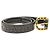 Cinturón de cuero negro con cadena dorada y logotipo de Chanel Dorado