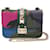 Borsa a Spalla Glam Rock Lockstuds di Valentino Garavani Rosa Blu Cachi  - vista 1