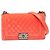 Chanel Orange Alte Mittelgroße Gestepptes Samt Boy Flap