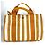Hermès Cannes PM Border Tote Bag mit Pouch Weiß Gelb - Ansicht 2