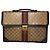 Brevettato in pelle monogramma Gucci vintage marrone dorato