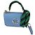 Borsa in pelle di vitello di seta Fendi You Strap verde e nero - vista 3